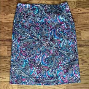 Talbots Summer Paisley Skirt